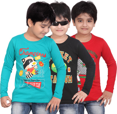 

FabTag - Dongli Boys Printed T Shirt(Multicolor, Pack of 3