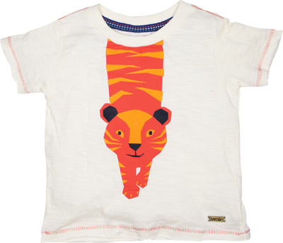 

FS Mini Klub Boys Printed T Shirt(White, Pack of 1), Offwhite