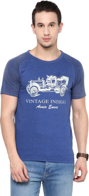 

Avoir Envie Printed Men' Round Neck Blue T-Shirt