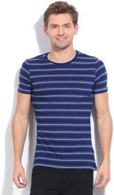 

United Colors of Benetton. Striped Men's Round Neck Blue T-Shirt, 901