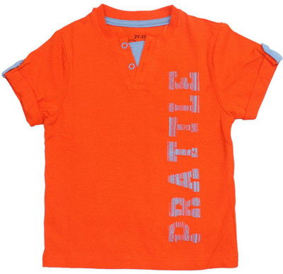 

Prattle Boys Printed Cotton T Shirt(Maroon, Orange