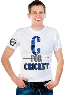

6th Cross Graphic Print Men's Round Neck White T-Shirt