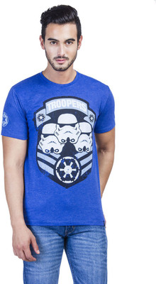 

Star Wars By Free Authority Printed Men' Round Neck Blue T-Shirt, Royal blue melange
