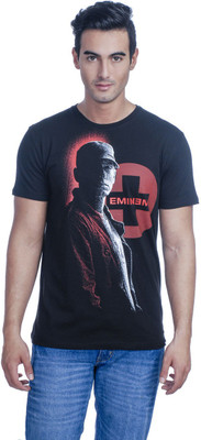 

Eminem Printed Men' Round Neck Black T-Shirt
