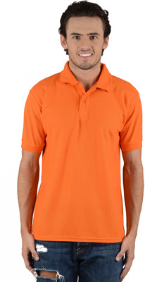 

Blaze Solid Men's Polo Neck Orange T-Shirt