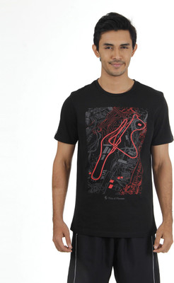 

Puma Graphic Print Men' Round Neck Black T-Shirt, Black-q2
