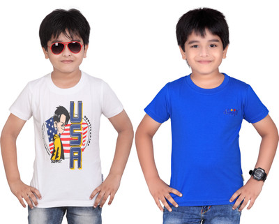 

FabTag - Dongli Boys Solid T Shirt(White, Pack of 2