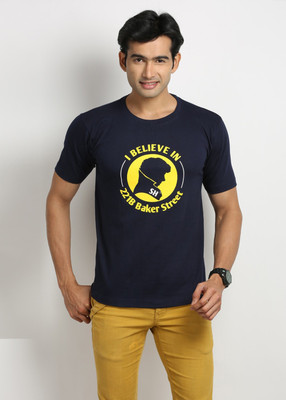 

Weardo Printed Men's Round Neck Dark Blue T-Shirt, Navy blue