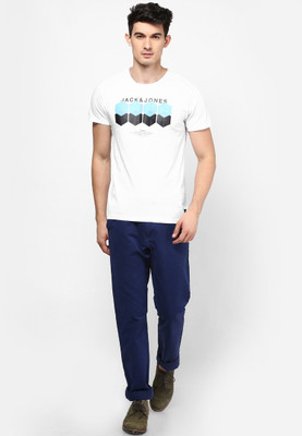 

Jack & Jones Graphic Print Men's Round Neck White T-Shirt