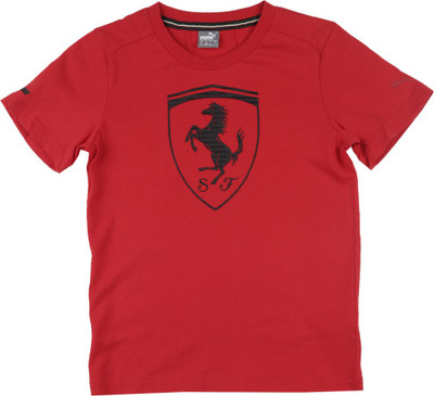 

Puma Boys Printed Cotton T Shirt(Red, Rosso corsa