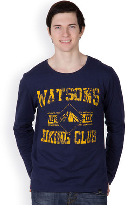 

Rigo Printed Men's Round Neck Dark Blue T-Shirt, Navy blue