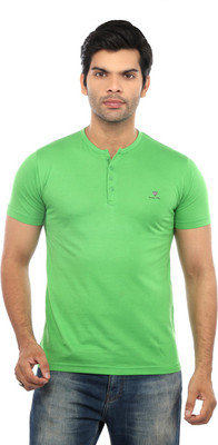 

Got It Solid Men's Henley Green T-Shirt