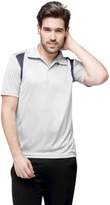 CAMPUS SUTRA Solid Men Polo Neck Grey T-Shirt