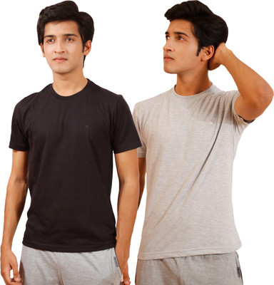 

Tryd Solid Men' Round Neck Black, Grey T-Shirt(Pack of 2, Multicolor
