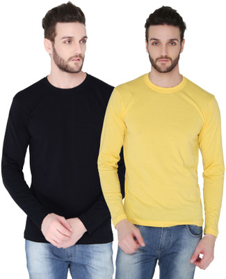

Joke Tees Solid Men's Round Neck Black, Gold T-Shirt(Pack of 2, Black goldyellow