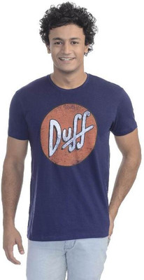

Simpsons Printed Men's Round Neck Blue T-Shirt, Denim jersey