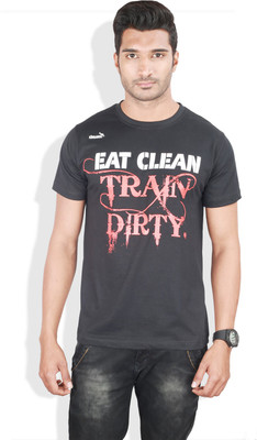 

Kingaroo Printed Men's Round Neck Black T-Shirt