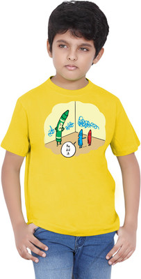 

Tantra Boys Graphic Print Cotton T Shirt(Yellow, Pack of 1)