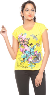 

Trendy Girlz Printed Women's Round Neck Yellow T-Shirt, Dandelion