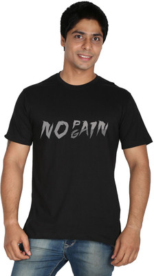 

Trendster Printed Men' Round Neck Black T-Shirt