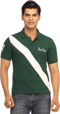 

Rockhard Solid Men's Polo Neck Dark Green T-Shirt