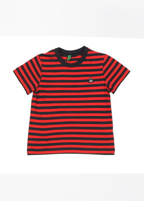 

United Colors of Benetton Boys Striped T Shirt(Blue, 602