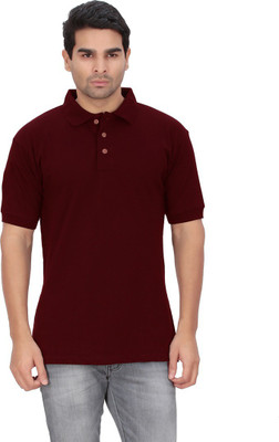 

DNA Solid Men' Polo Neck Maroon T-Shirt, Burgundy
