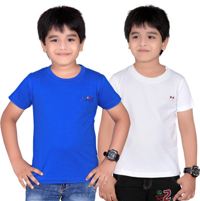 

FabTag - Dongli Boys Solid T Shirt(Dark Blue, Pack of 2, Dark blue & white