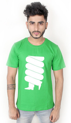 

Boton Printed Men's Round Neck Green T-Shirt, Red