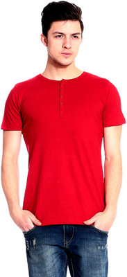 

Lemon & Vodka Solid Men' Henley Red T-Shirt