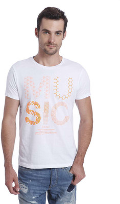 

Jack & Jones Printed Men's Round Neck White T-Shirt