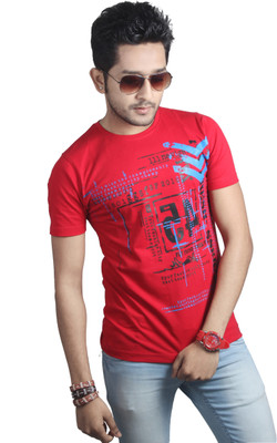 

Spur Printed Men' Round Neck Red T-Shirt