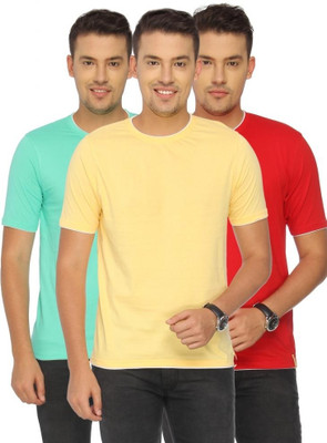 

Campus Sutra Solid Men Round Neck Red, Green, Yellow T-Shirt(Pack of 3)