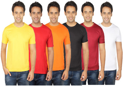 

Quetzal Solid Men's Round Neck Multicolor T-Shirt(Pack of 6, Black;maroon;orange;red;white;yellow