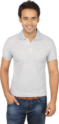 

Quetzal Solid Men's Polo Neck Grey T-Shirt