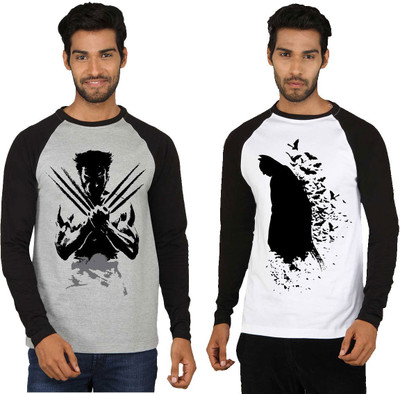 

SayItLoud Printed Men's Round Neck Grey, White T-Shirt(Pack of 2, Black;grey;white
