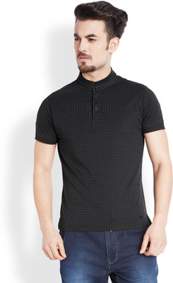 

Parx Printed Men's Henley Blue T-Shirt