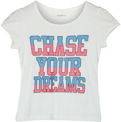 

Poppers by Pantaloons Girls Printed T Shirt(White