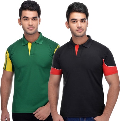 

Lannister Striped Men's Polo Neck Blue T-Shirt(Pack of 2)
