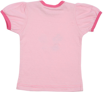 Buzzy Girls Printed Cotton T Shirt(Pink, Pack of 1) Buzzy Girls Printed Cotton T Shirt(Pink, Pack of 1)