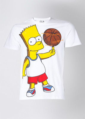 The Simpsons Printed Men's Round Neck White T-Shirt