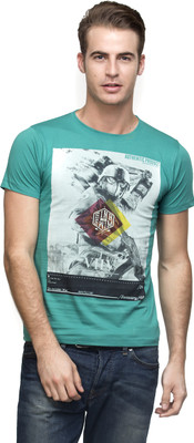 

Vsquared Printed Men's Round Neck Blue T-Shirt, Sky blue