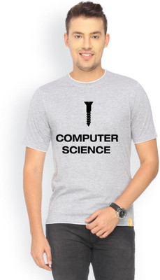 

Campus Sutra Printed Men Round Neck Grey T-Shirt