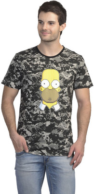 

Simpsons Printed Men's Round Neck White T-Shirt, Simpsons aop on white