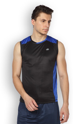 

DIFFERENCE OF OPINION Solid Men's Round Neck Dark Blue T-Shirt, Black