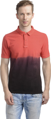 

WRIG Solid Men's Polo Neck Pink T-Shirt
