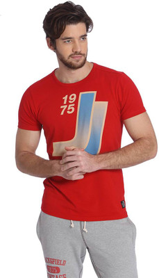 

Jack & Jones Self Design Men' Round Neck Red T-Shirt, Barbados cherry