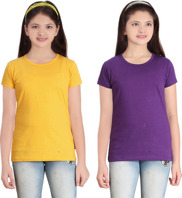 

FabTag - Sini Mini Girls Solid T Shirt(Multicolor