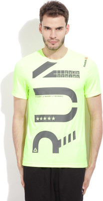 

REEBOK Printed Men's Round Neck Green T-Shirt, Pant