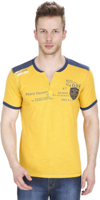 

Sparky Graphic Print Men's Round Neck Yellow T-Shirt